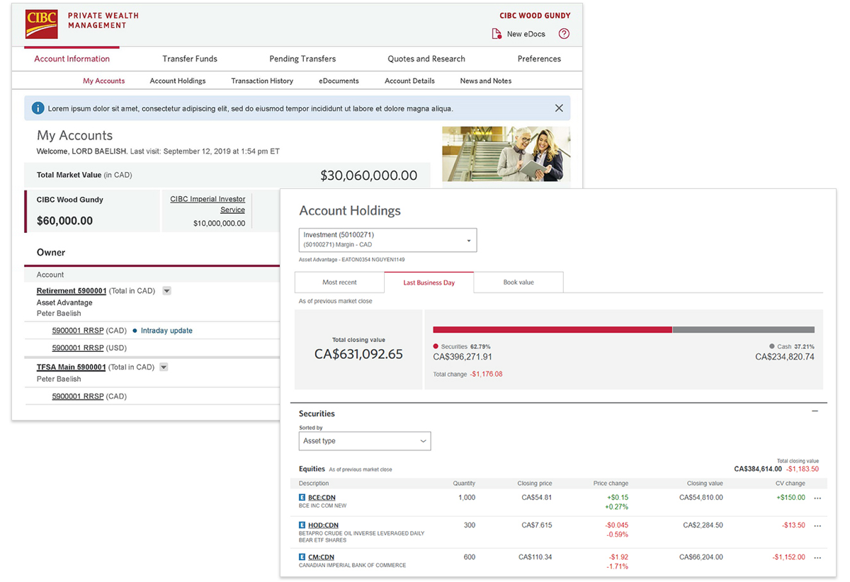New site and Mobile App Redesign Launch CIBC Wood Gundy